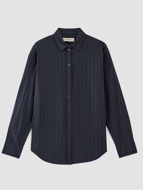 Everlane | Navy Tonal Stripe Button-Up Shirt